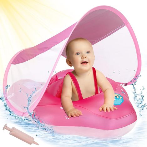 Baby-Hüpfburg, 3–72 Monate, Baby-Hüpfburg, 1 Jahr, 6 Monate, Baby-Hüpfburg, rosa, schwimmender Poolsitz mit Baldachin