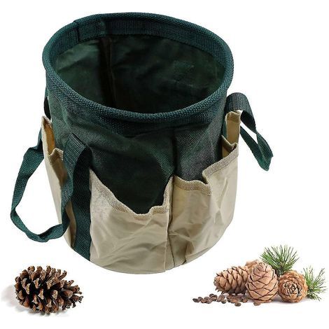 Sac à outils de jardin en tissu Oxford imperméable avec 6 poches pour ranger les outils. Sac de rangement polyvalent et résistant à l'usure. (1/4)