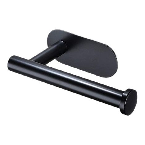 Selbstklebender Toilettenpapierhalter, ohne Bohren, Toilettenpapierhalter, ABS, schwarz (1/5)