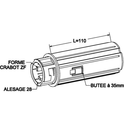 ZURFLUH-FELLER Embout Escamotable Zf45 Crabot Femelle - Porte Roulement (1/3)