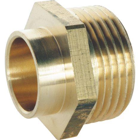 Raccord laiton droit à souder - Mâle 20/27 - Tube cuivre Ø16 - Sachet 2 pièces