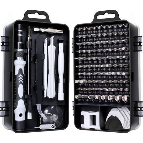 115-in-1-Präzisionsschraubendreher-Set, Reparaturwerkzeuge für iPhone, PC, MacBook, Xbox, mit Etui