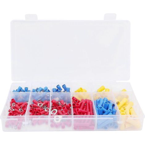 Set mit 258 Kaltcrimp-Steckverbindern, verzinnten Kupferkontakten, Sortiment an Klemmen und Aderendhülsen für die Verdrahtung. (1/5)