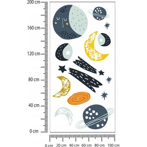 Adesivi per bambini Luna e Pianeti 100x200cm (1/2)
