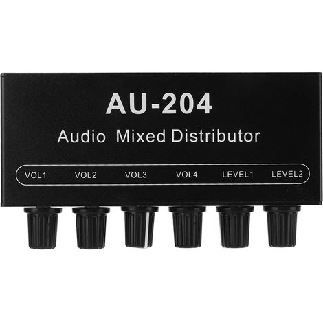 Stereo-Audio-Splitterbox, Mini-Vorverstärker, Kopfhörerverstärker, 2 Eingänge, 4 Ausgänge, 3,5-mm-Klinkenanschluss (1/5)