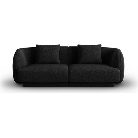 Canapé 2 places en chenille noir (1/5)