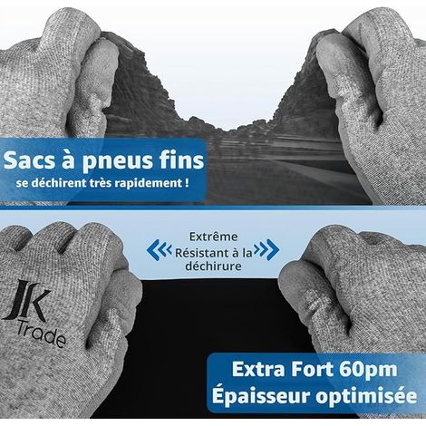 Ensemble de Sacs à pneus pour Le Stockage des de Votre Voiture Jantes 16 17 18 19 et 20 Pouces Noir