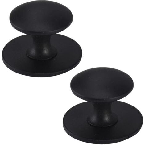 Lot de 2 boutons ronds en acier inoxydable pour porte de grange, abri de jardin, garage, porte coulissante, cuisine, bar (noir sable) (1/5)