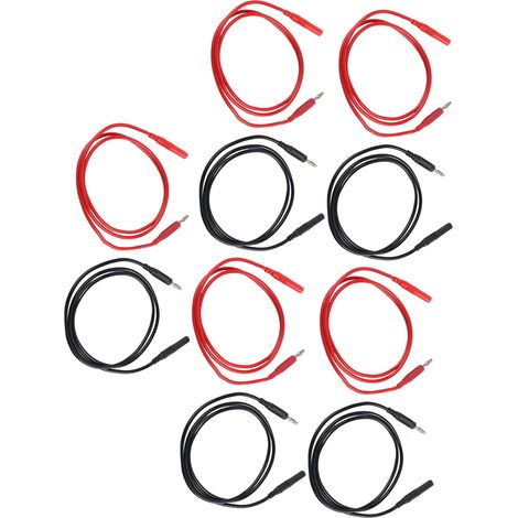 Jeu de 5 cordons de test à fiches bananes pour tests électriques de pièces automobiles, 30 V CA - 60 V CC, 19 A max., 4 mm² (1/5)