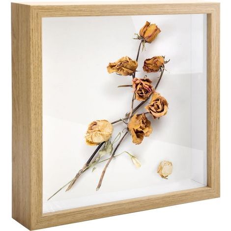 Couleur Bois Brut Cadre 3D Profond 20x20 cm Carré Cadre Photo Vitrine Carré pour Décoration Murale ou Bureau Cadeau de Souvenir de Famille (1/5)