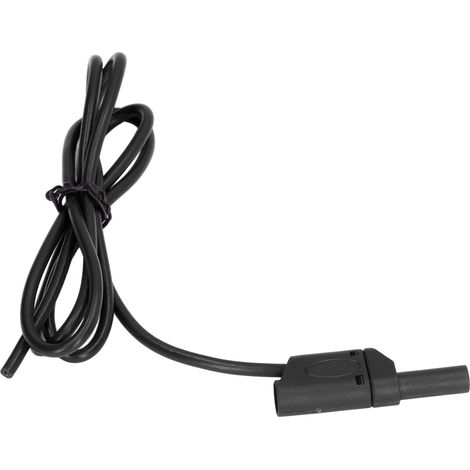 Câble de test banane 4mm mâle-mâle J.70016, noir, fiche de sécurité, paire de connecteurs, pour multimètre et équipement de mesure, conducteur robuste, usage laboratoire (1/5)