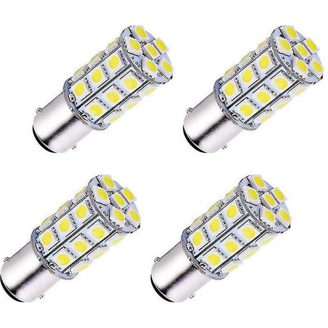 Confezione da 4 lampadine LED super bianche Ba15d 5050 27 SMD CREA per auto, barca, camper (1/4)