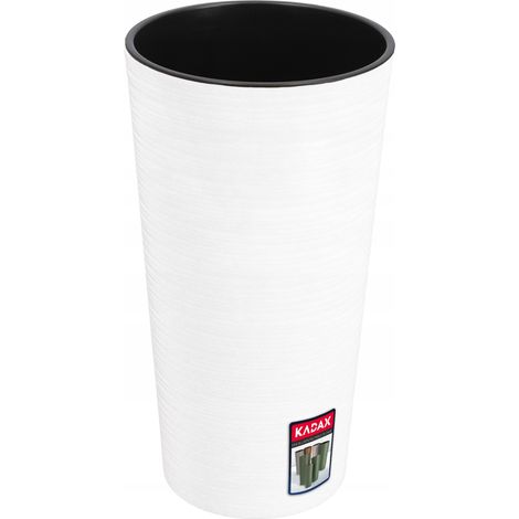 KADAX Bio-Blumentopf, mit Einlage, Pflanzkübel, 30 cm, Weiß