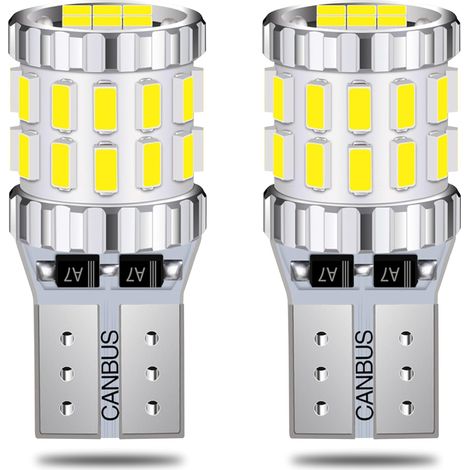 194 Ampoules LED CanBus T10 Ampoules LED Blanc 3014 Chips T10 W5W 168 2825 Ampoules LED pour feux de position latéraux de plaque d'immatriculation Dome Map Door Courtoisy Lumières 12-24V (2pcs) (1/5)