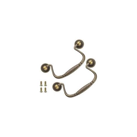 Juego de 2 tiradores plegables antiguos de hierro bronce, 100 x 50 mm, para puertas de armarios, cómodas, muebles de cocina, aparadores, etc. Estilo rústico vintage.