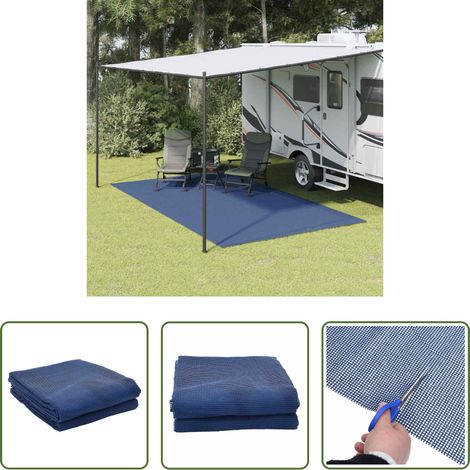 Camping Teppich -  Zeltteppich Blau 200 x 200 cm Polyester (1/5)