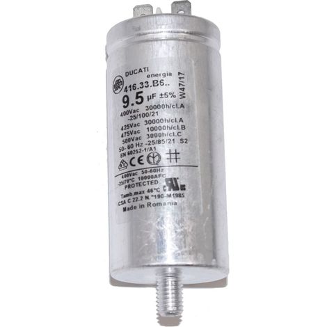 Capacitor 9.5uf for Hotpoint/Indesit/Swan/Creda Tumble Dryers and Spin Dryers