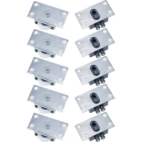 5 Pairs Sliding Door Roller Wheels Window Furniture Rollers Anti-rust Mute Not Easy to Wear for Wardrobe Cabinet Cupboard Window (Silver) (1/5)