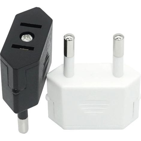 Reiseadapter USA/China auf EU/Europa, US-auf-EU-2-Pin-Steckeradapter, 1 Stück (Weiß)