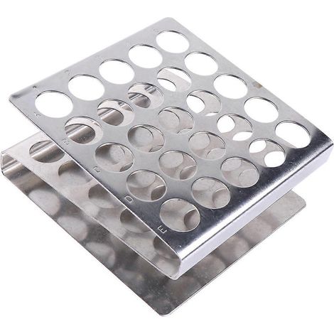 Support métallique pour tubes à essai (25 évents), support en forme de Z, fournitures et accessoires de laboratoire scolaire (argenté)-Silver (1/3)