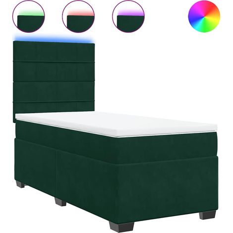 Maison Exclusive - Cama box spring con colchón terciopelo verde o (1/5)