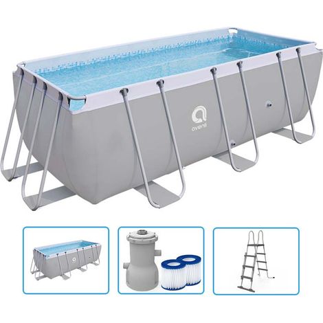 Piscina fuoriterra rettangolare 400x207x122 cm (1/10)
