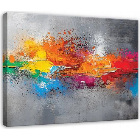 tableau gris abstrait loft pour chambre salon cuisine sur toile 120x80 (1/3)