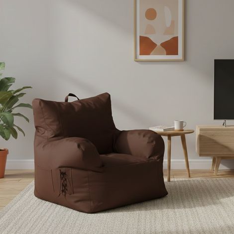Talamo Italia - Poltrona Ossidiana, Seduta imbottita, Divano singolo da salotto, Sedia con braccioli, Made in Italy, 75x65 h70 cm, Marrone (1/3)