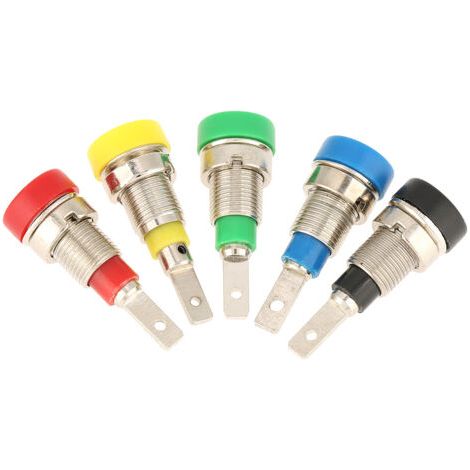 Prise banane 5 pièces de 2mm, résistance de haute qualité à l'insertion sur panneau, utilisation industrielle pour la maison (1/5)