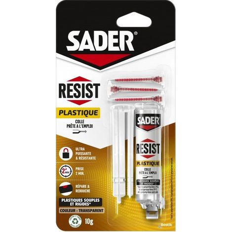 Adesivo plastico bicomponente Resist siringa da 10 g.