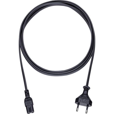 Câble d'alimentation Oehlbach - 1 fiche mâle C8 pour petits appareils/1 connecteur Euro mâle - 5m - Noir - 17048 Q882581 (1/2)