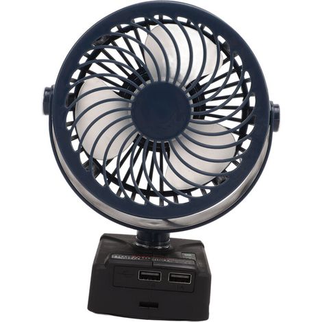 AMXCNOY 5-Zoll-Akku-Tischventilator, USB-Tischventilator mit integriertem Akku und zwei USB-Anschlüssen, Dunkelblau (1/5)