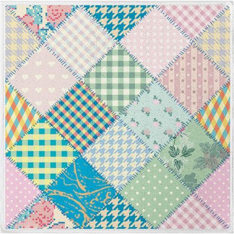 Chiffon De Cuisine - Cellulose Réutilisable - Imprimé Floral Patchwork Rétro - 30x30 Cm - Lot De 2 (1/5)