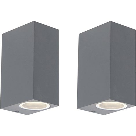 Set mit 2 modernen Wandleuchten Anthrazit IP44 - Baleno II