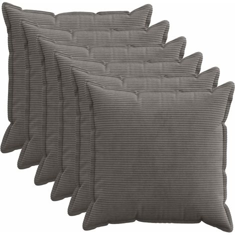 Funda de almohada 6 uds. HOUTEN Gris oscuro 55 x 55 cm pana vidaXL
