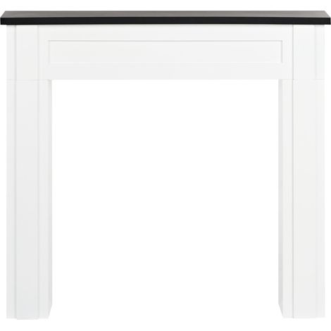 Marco para chimenea de imitación MDF decoración sala de estar blanco Baudin