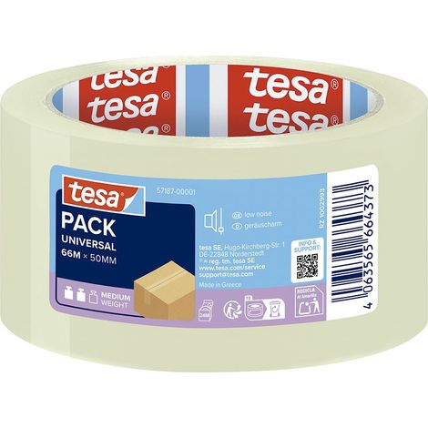 Cinta de embalar universal, transparente, 45 micras, 50 mm x 66 m