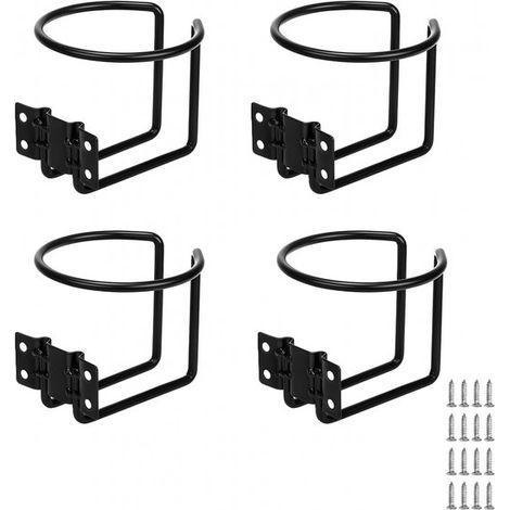 Lot de 4 porte-gobelets en acier inoxydable – Noirs – Universels – Bateau, camping-car, camion (1/5)