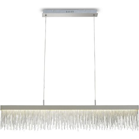 Inspired Mantra Fusion - Cinna - Lámpara colgante de techo lineal 33W LED, 3000K, 3300lm, Cromo pulido, Cadena de cristal (1/5)