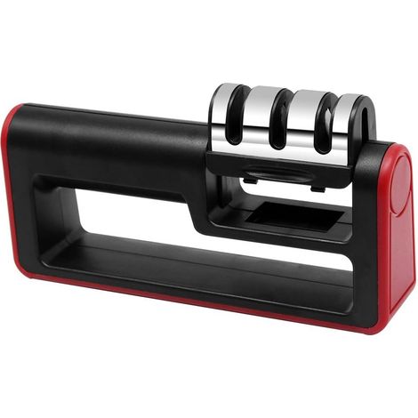 1 afilador manual, 3 etapas de diamante, diseño plegable, para cuchillos de cocina y de chef. (1/5)