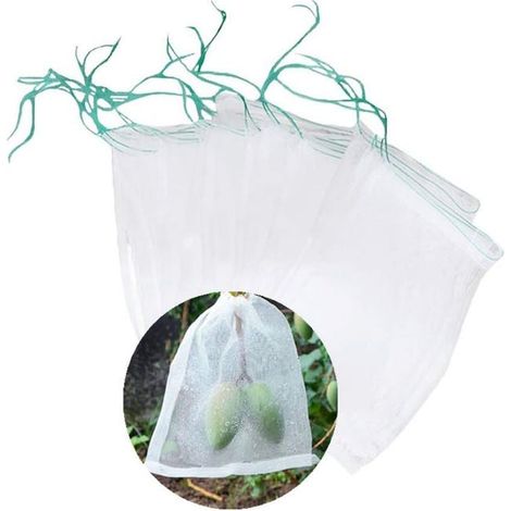 royaluxe - Lot de 25 filets de protection pour raisins avec cordon de serrage, en nylon, réutilisables, pour arbres fruitiers et légumes (20 x 30 cm) (1/5)