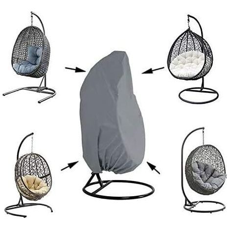 Housse de Chaise Suspendue Oxford de Protection imperméable à l'eau et à la poussière pour Patio,Chaise à Bascule,Chaise Flottante,gris (1/5)