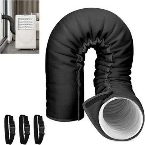 Housse de tuyau de climatisation, housse isolante portable pour tuyaux d'échappement de 12,7 et 15 cm de diamètre (1/5)
