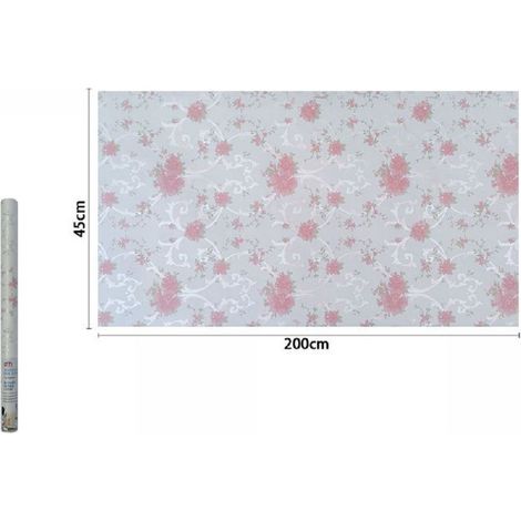 Trade Shop - Rotolo Pellicola Adesiva In Pvc Motivo Floreale 45cm X 2mt Mobili Cassetti 71216 -