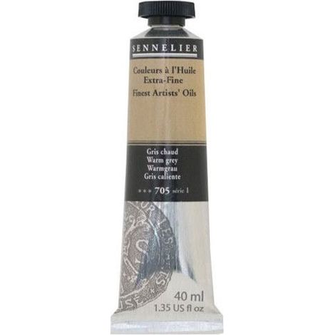 Couleurs à l'huile - Sennelier - Gris chaud - 40ml - Peinture - Avancé