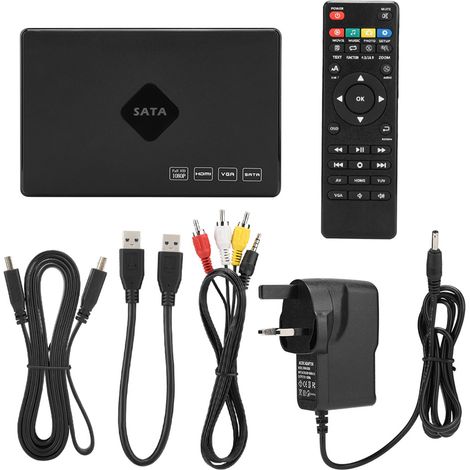Lecteur Multimédia Mini Full HD 1080P 2,5 pouces avec Disque Dur SATA 320G - Prise UK (100-240V) (1/5)