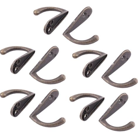 10 STK Retro Stil an der Wand montierten Tuch Schal Tasche Gap Haken Kleiderbügel Bronze Ton de (1/4)