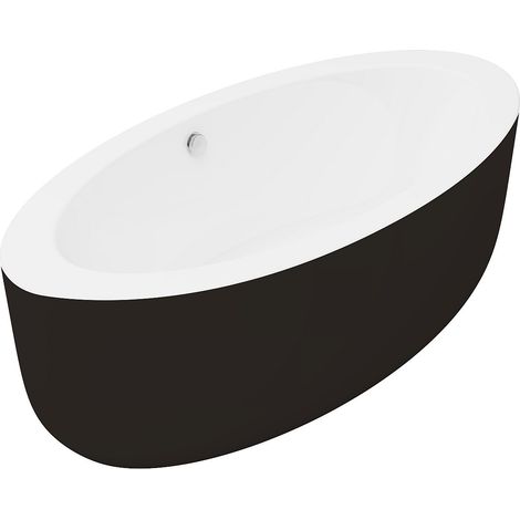Baignoire îlot ovale - 251 L - 185 x 90 x 58 cm - Noire - Acrylique - MARMATI (1/4)