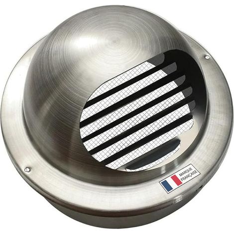 Grille d'Aération Inox 125mm - 1 Pièce - Acier Inoxydable - Ventilation avec Moustiquaire - Cuisine et Salle de Bain - Diamètre 125 mm (1/5)