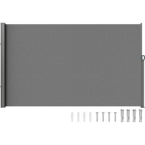 Auvent Latéral Rétractable 200 x 300 cm Brise-Vue Terrasse Paravent Extérieur Polyester 180 g/m² PU Gris H038 (1/5)
